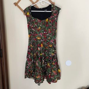 ModCloth Retro dress. Floral and bird pattern!